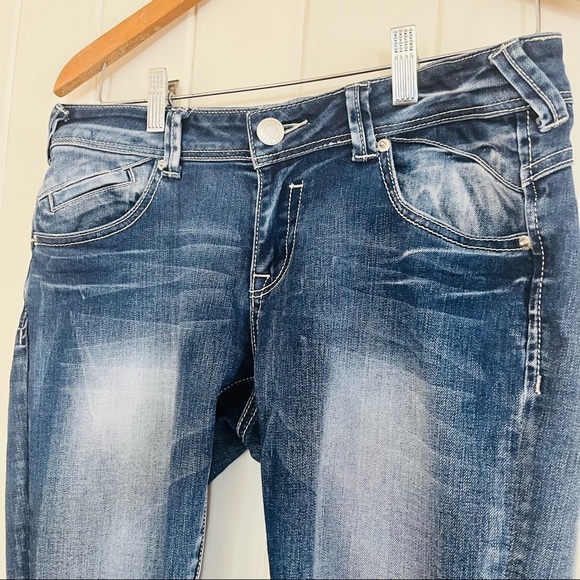 🌱 SILVIAN HEACH Sz 30 / 12 Blue Wash Crop Jeans - Picture 2 of 7